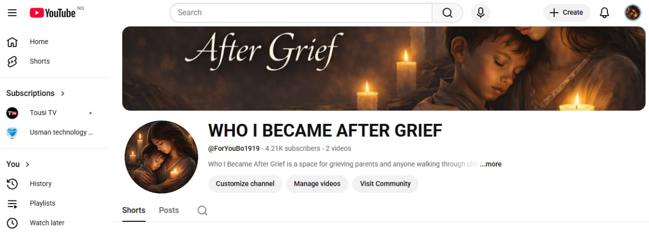 YouTube Channel - Who I Became After Grief